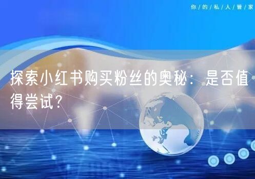 探索小红书购买粉丝的奥秘：是否值得尝试？
