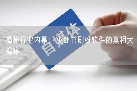 揭秘行业内幕：小红书刷粉软件的真相大揭秘